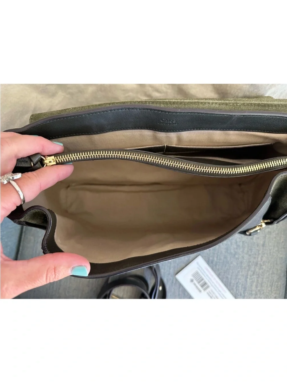Chloe Faye Day Bag Dark Grey Leather Medium